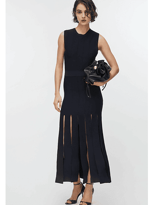 Vestido Comprido com Tiras Preto - LIU JO