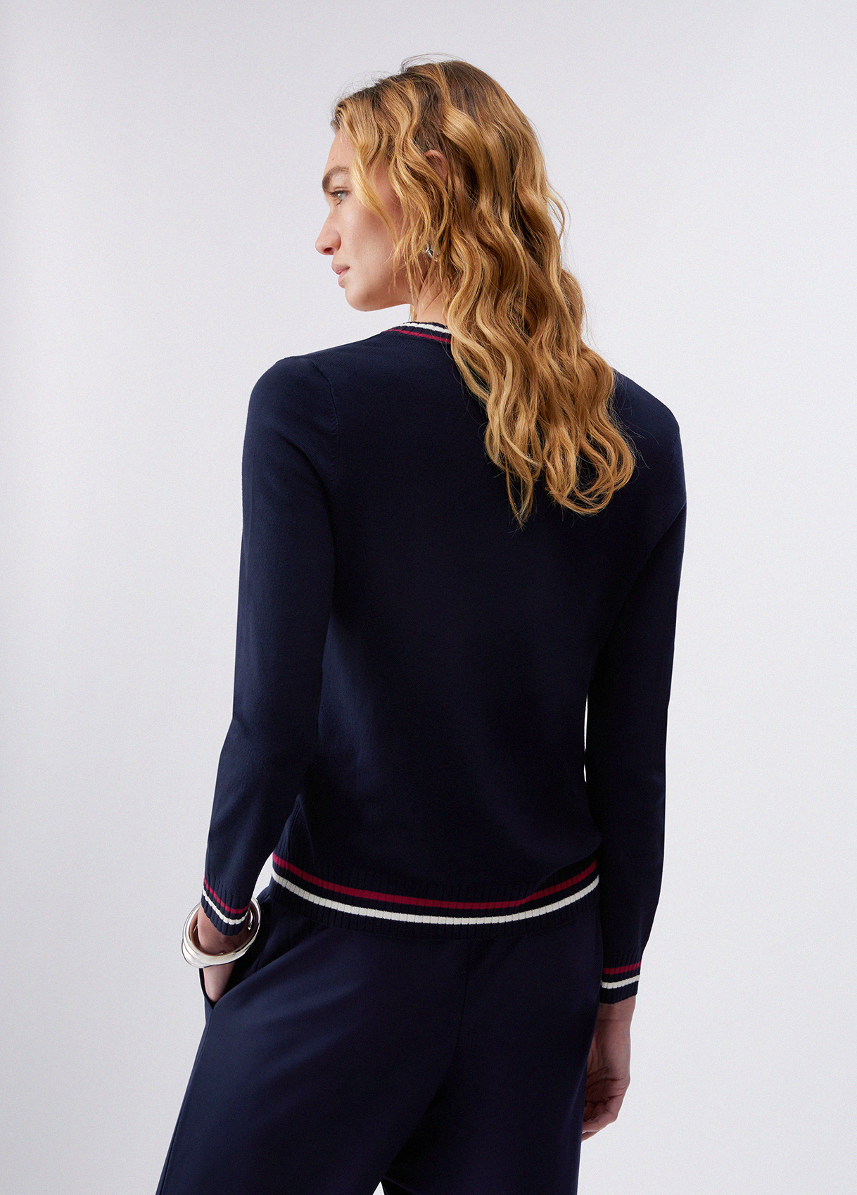 Camisola de Malha Decote V Azul - LIU JO 2