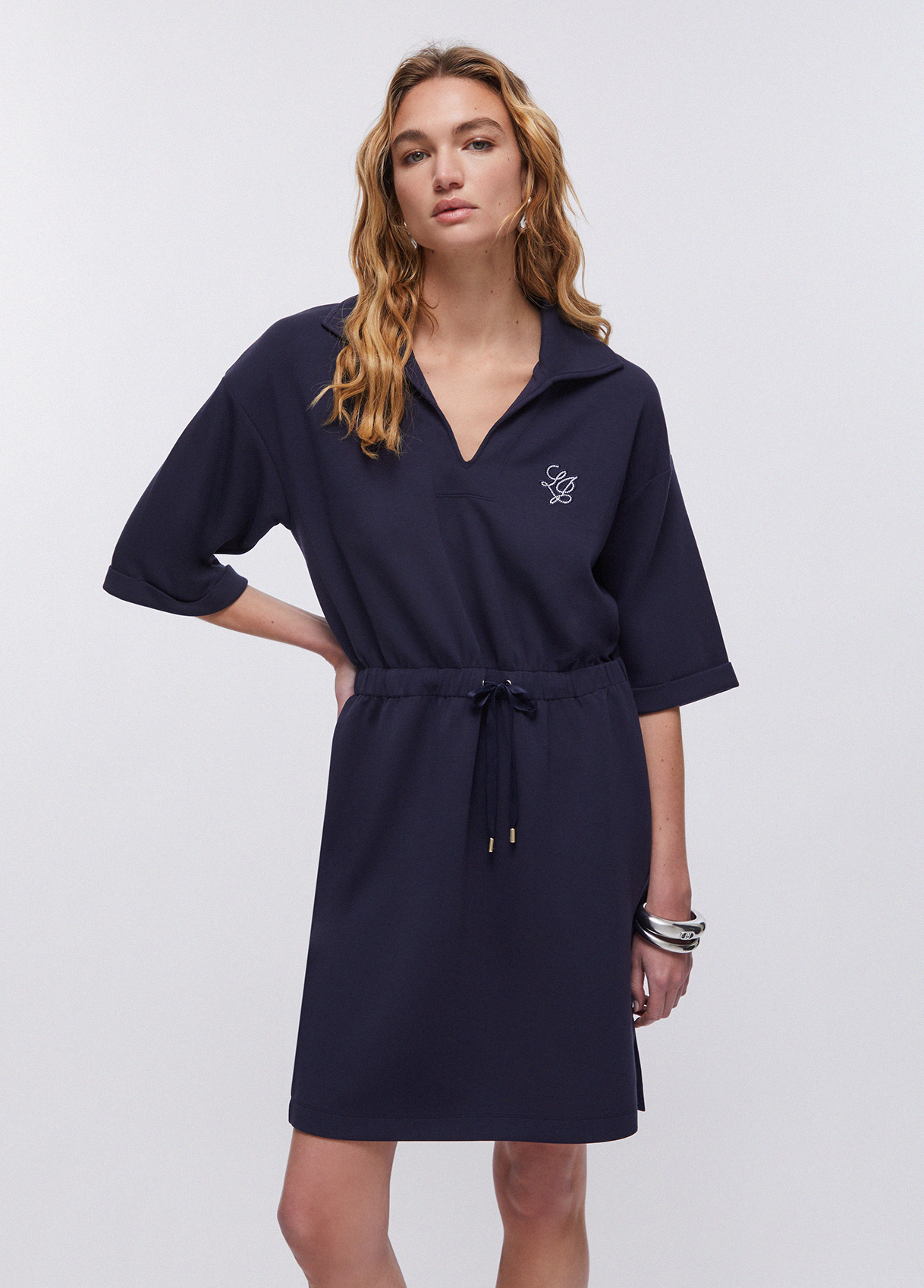 Vestido Curto Cintado Azul Escuro - LIU JO  1