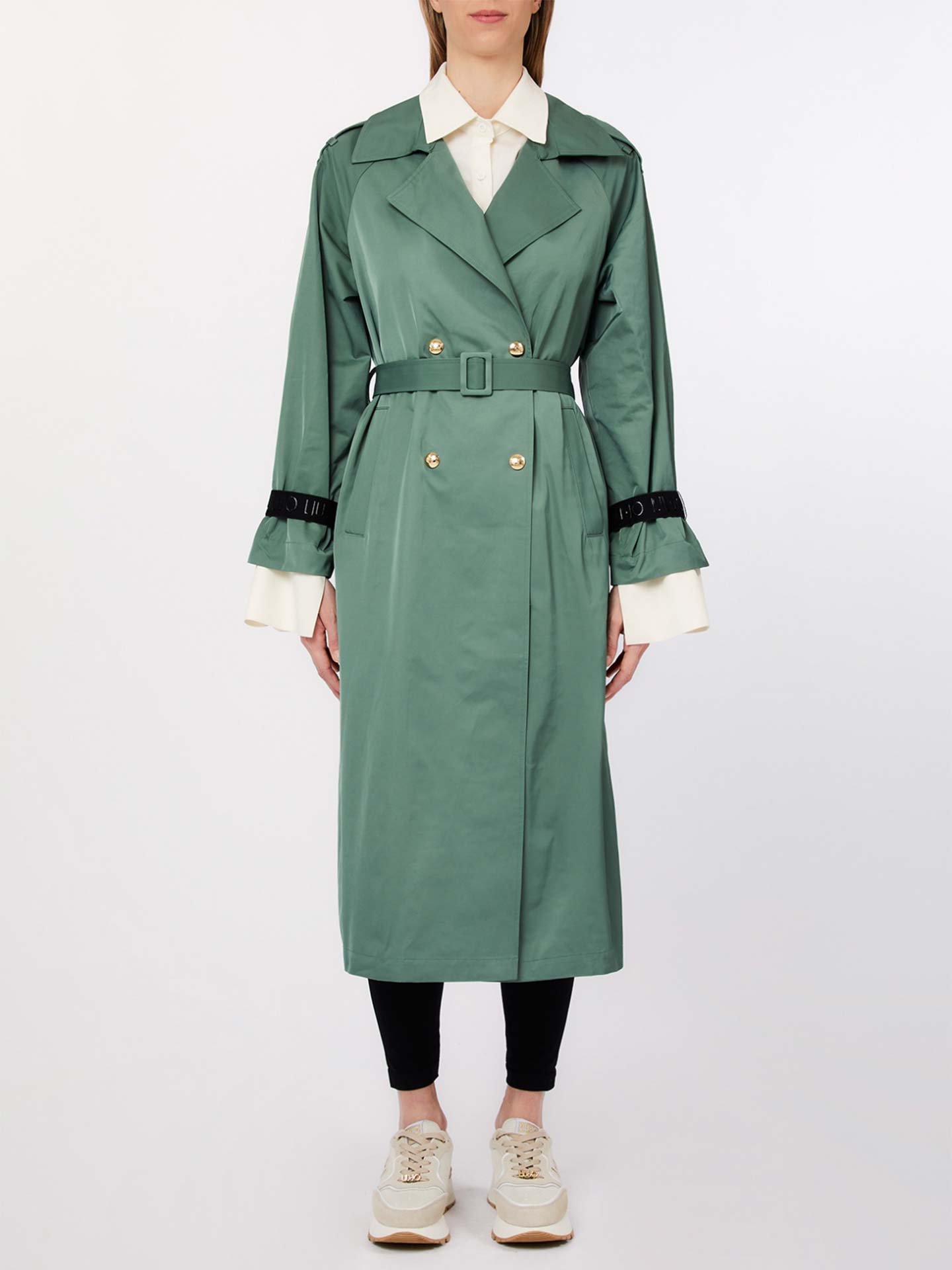 Trench Comprida com detalhe de Camisa Verde - LIU JO  1