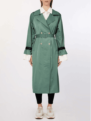 Trench Comprida com detalhe de Camisa Verde - LIU JO 