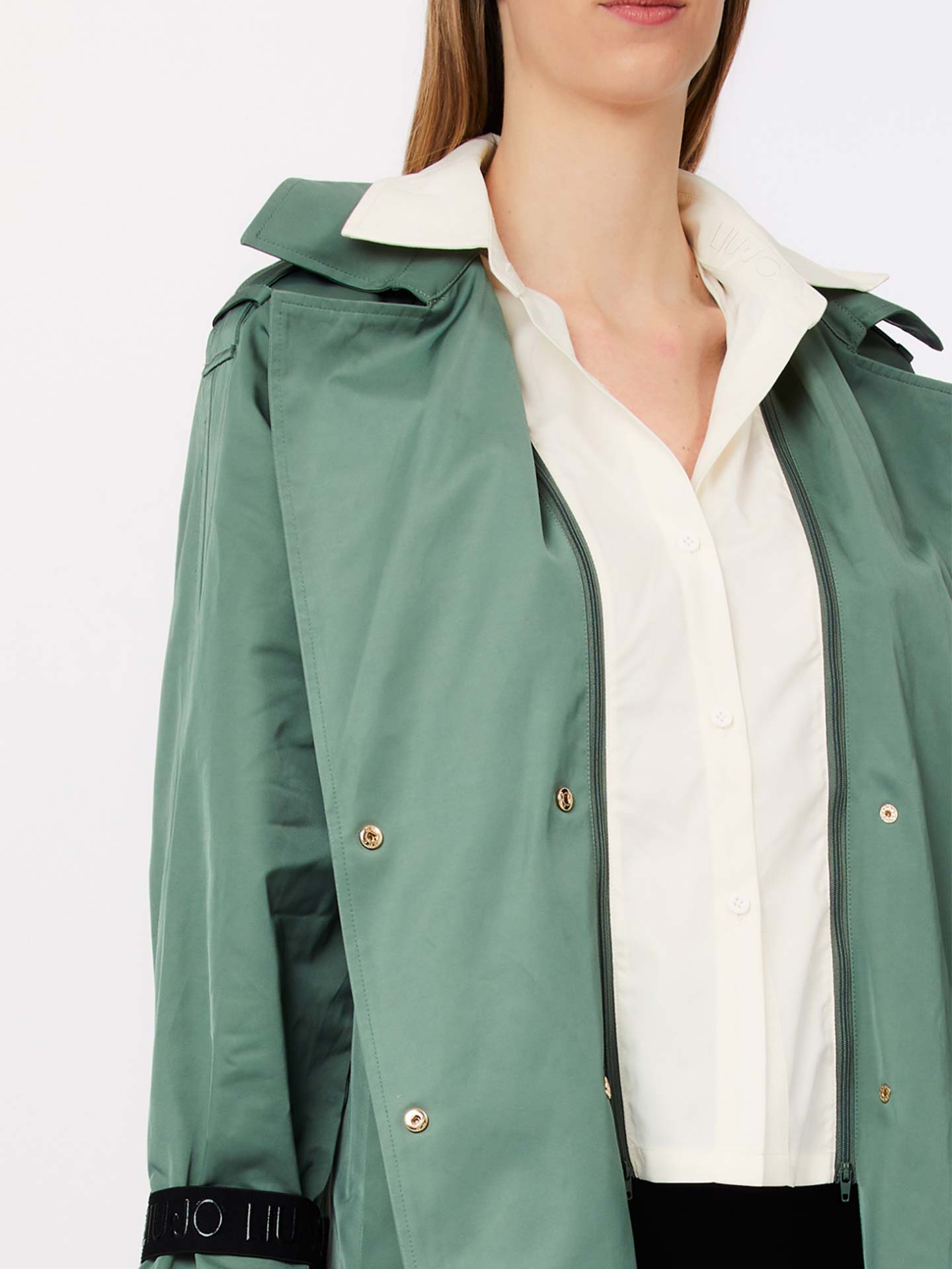 Trench Comprida com detalhe de Camisa Verde - LIU JO  3
