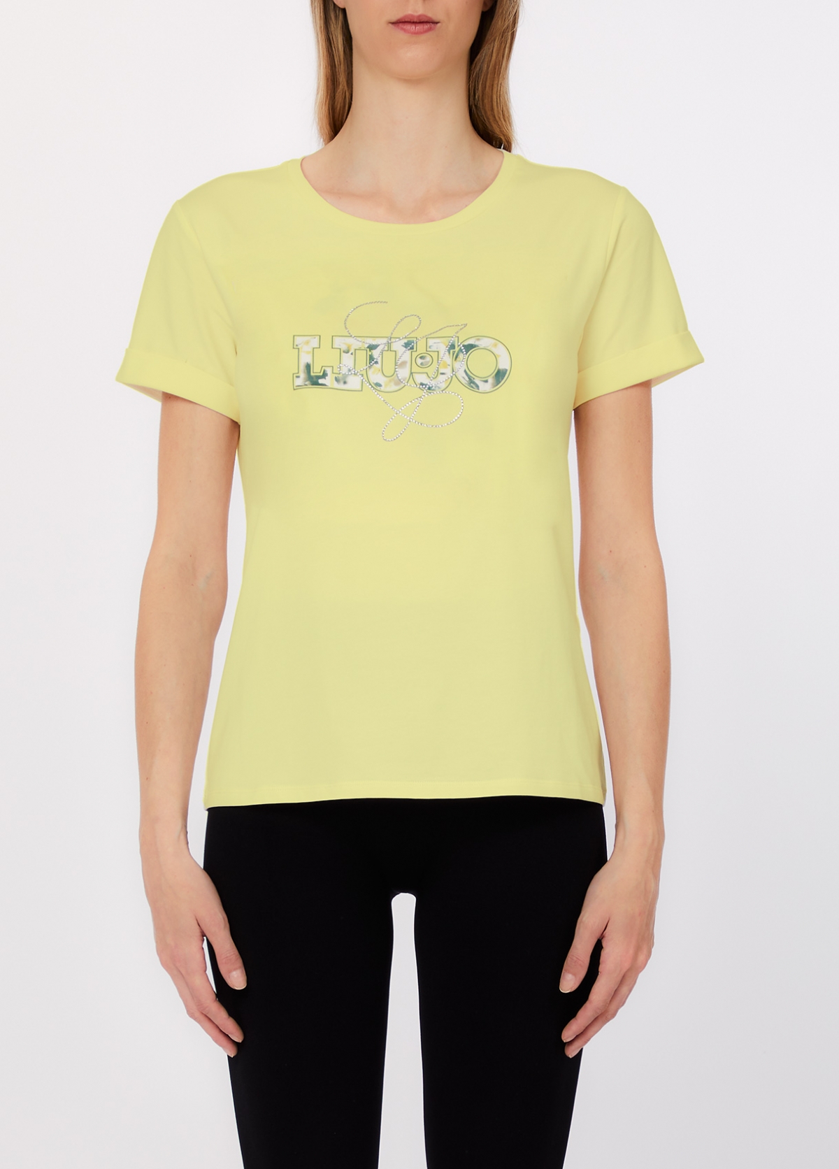 T-shirt Lettering Flores Amarelo - LIU JO 1
