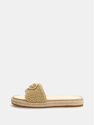 Chinelo em Ráfia KAYLIS Dourado - Guess 