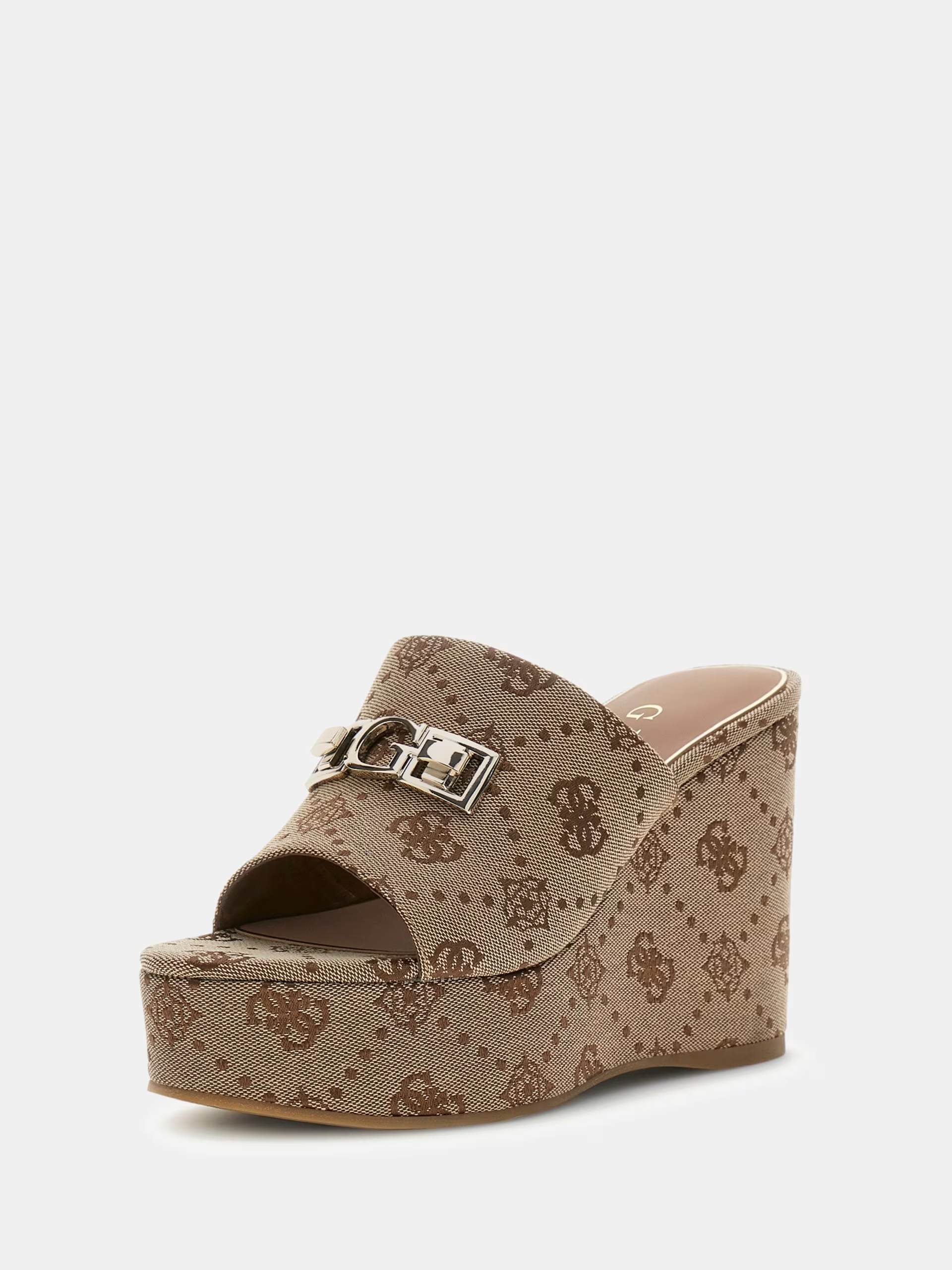 Sandália de Cunha Logo Bege - Guess   1