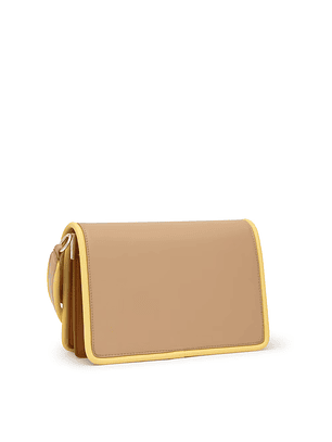 Mala de Ombro Audree Pipings Bege e Amarelo - Tous 