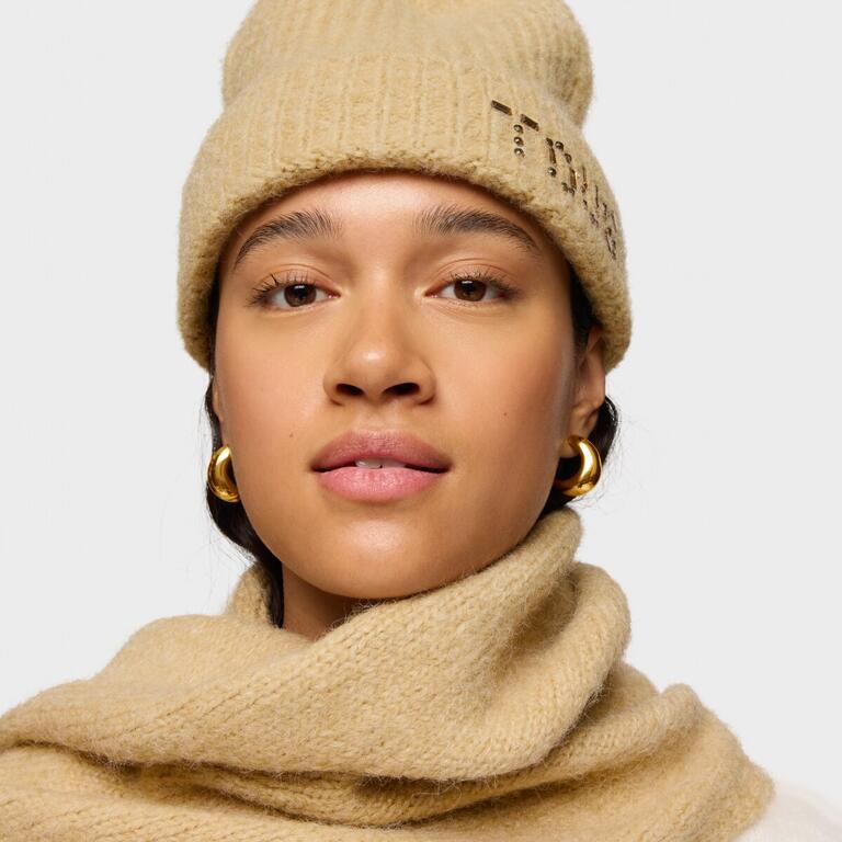 Gorro Crystal com Strass Camel - Tous 4