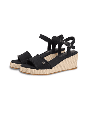 Sandália de Cunha Preto - Tommy Hilfiger 