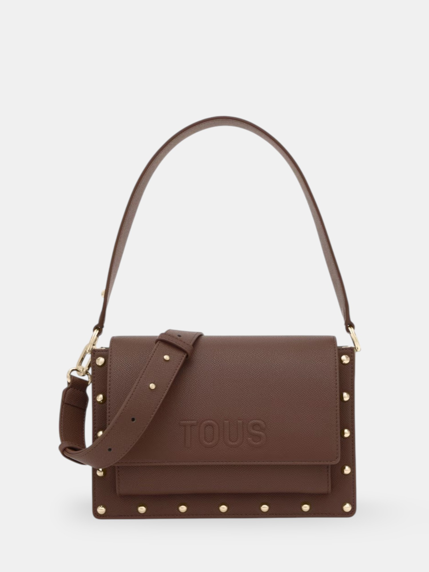 Mala de Ombro Audree Studs Castanho - Tous   1