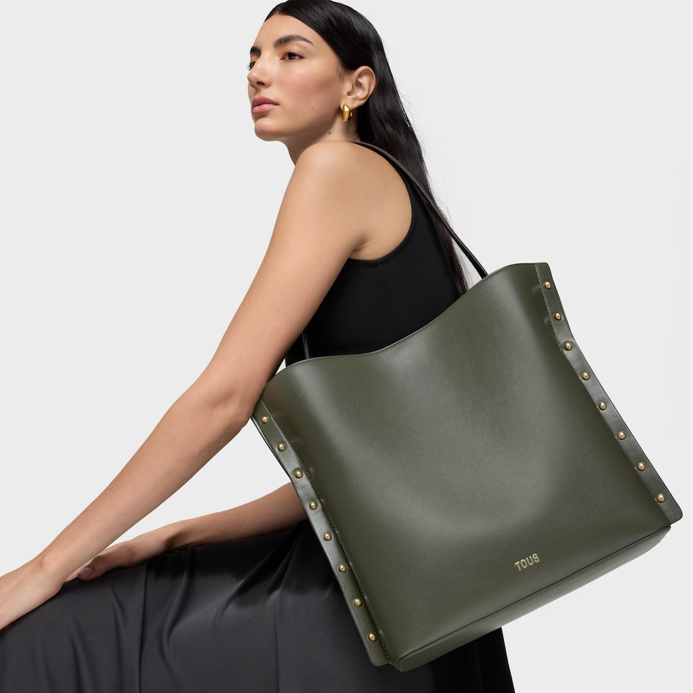 Mala de Ombro Grande Jewelry Studs Verde - Tous  3