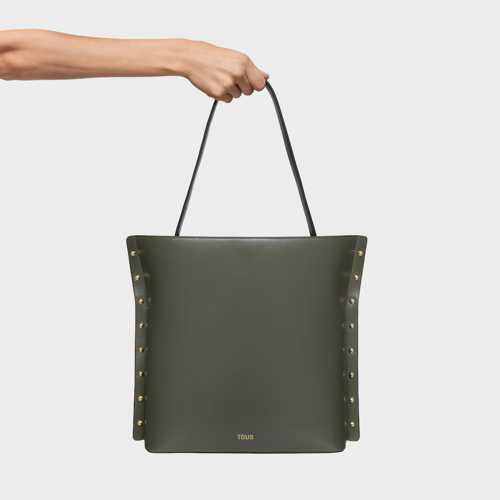 Mala de Ombro Grande Jewelry Studs Verde - Tous  5