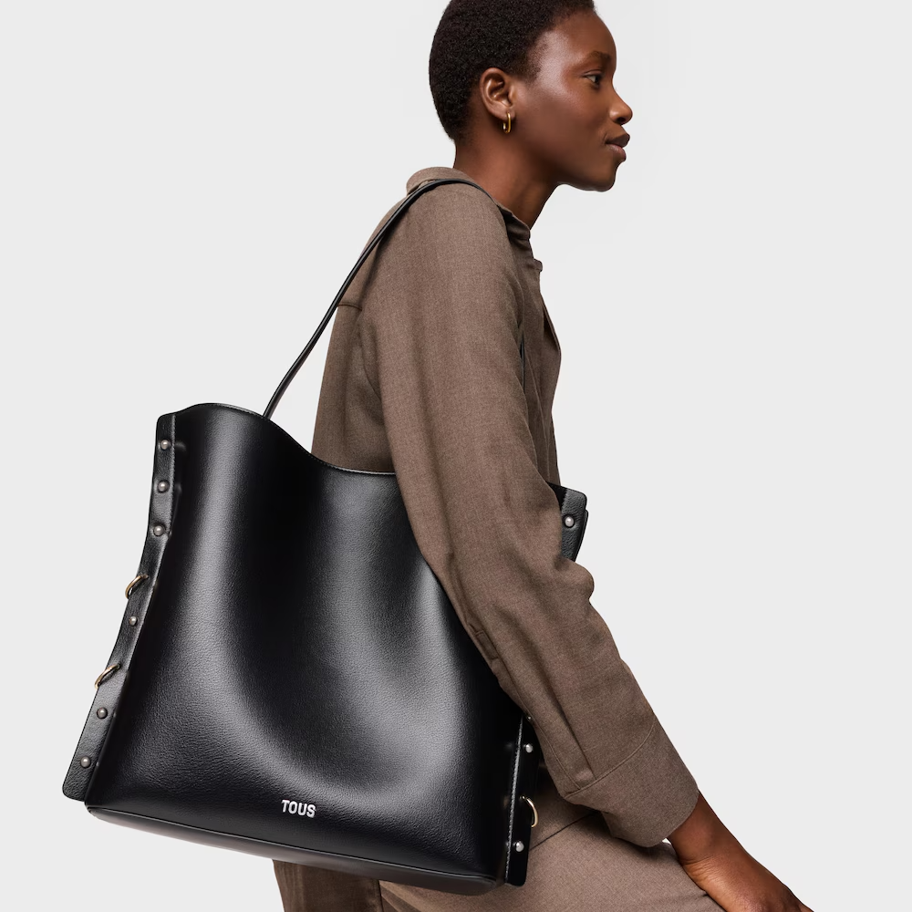 Mala de Ombro Grande Jewelry Studs Preto - Tous  5