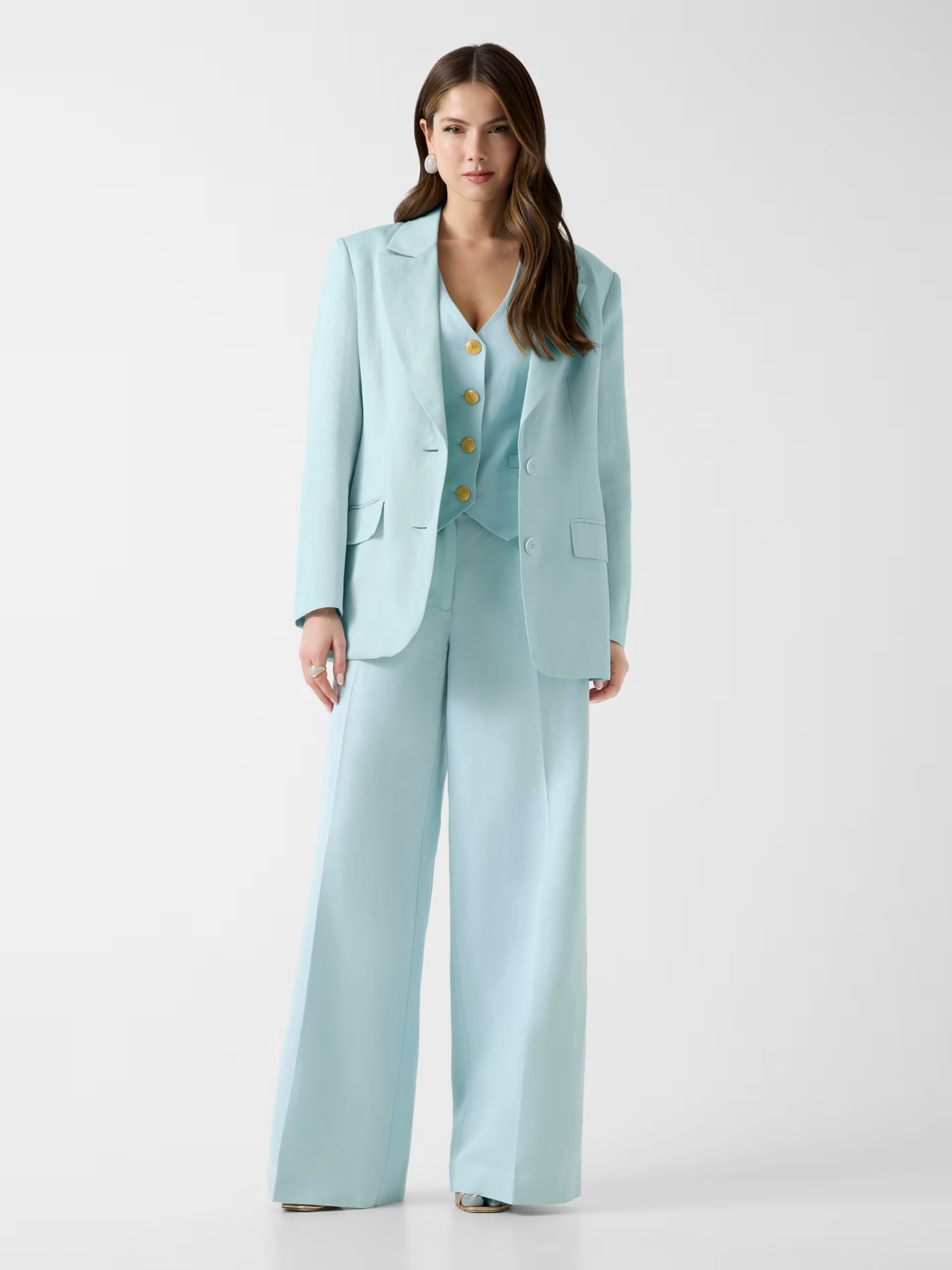 Calças em Linho JANE Azul Claro - Guess Marciano 3