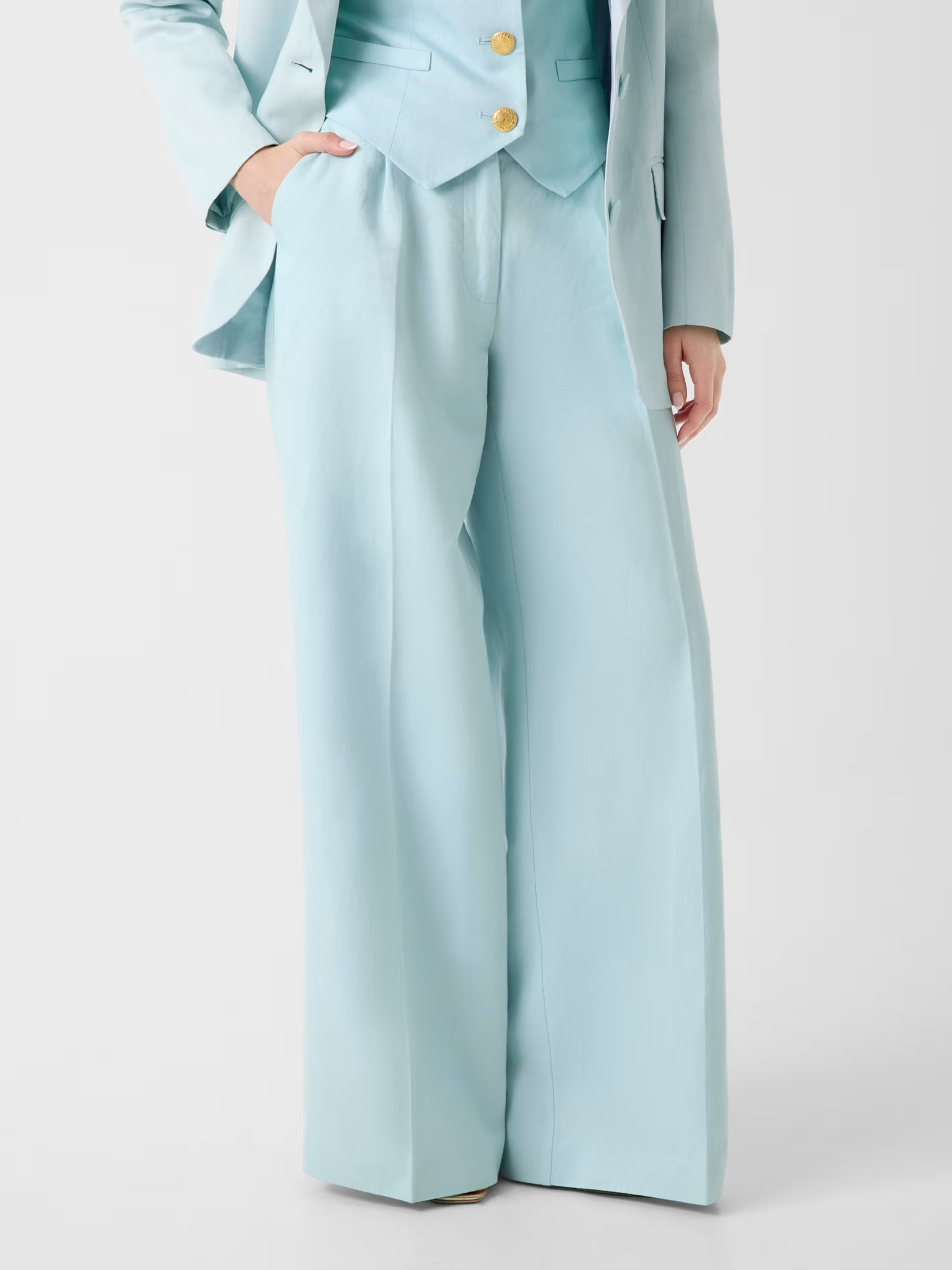 Calças em Linho JANE Azul Claro - Guess Marciano 1