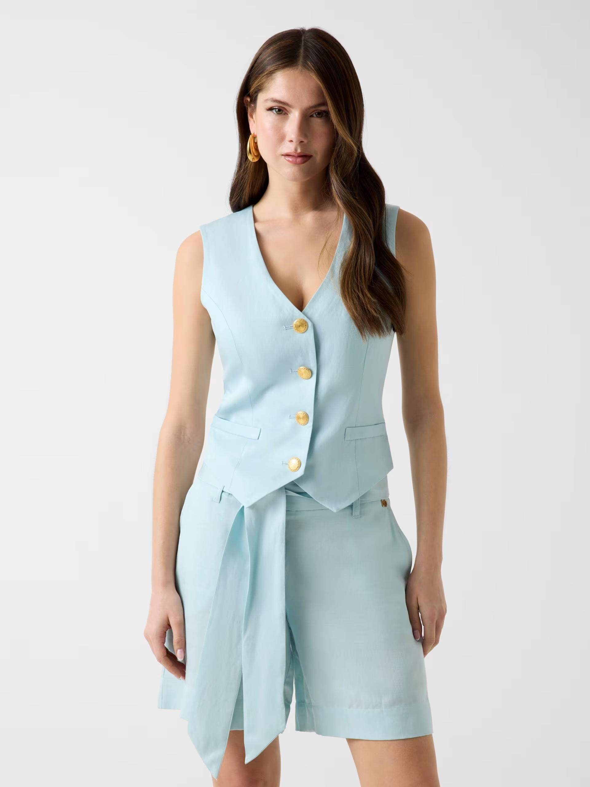 Colete em Linho JANE Azul - Guess Marciano 1