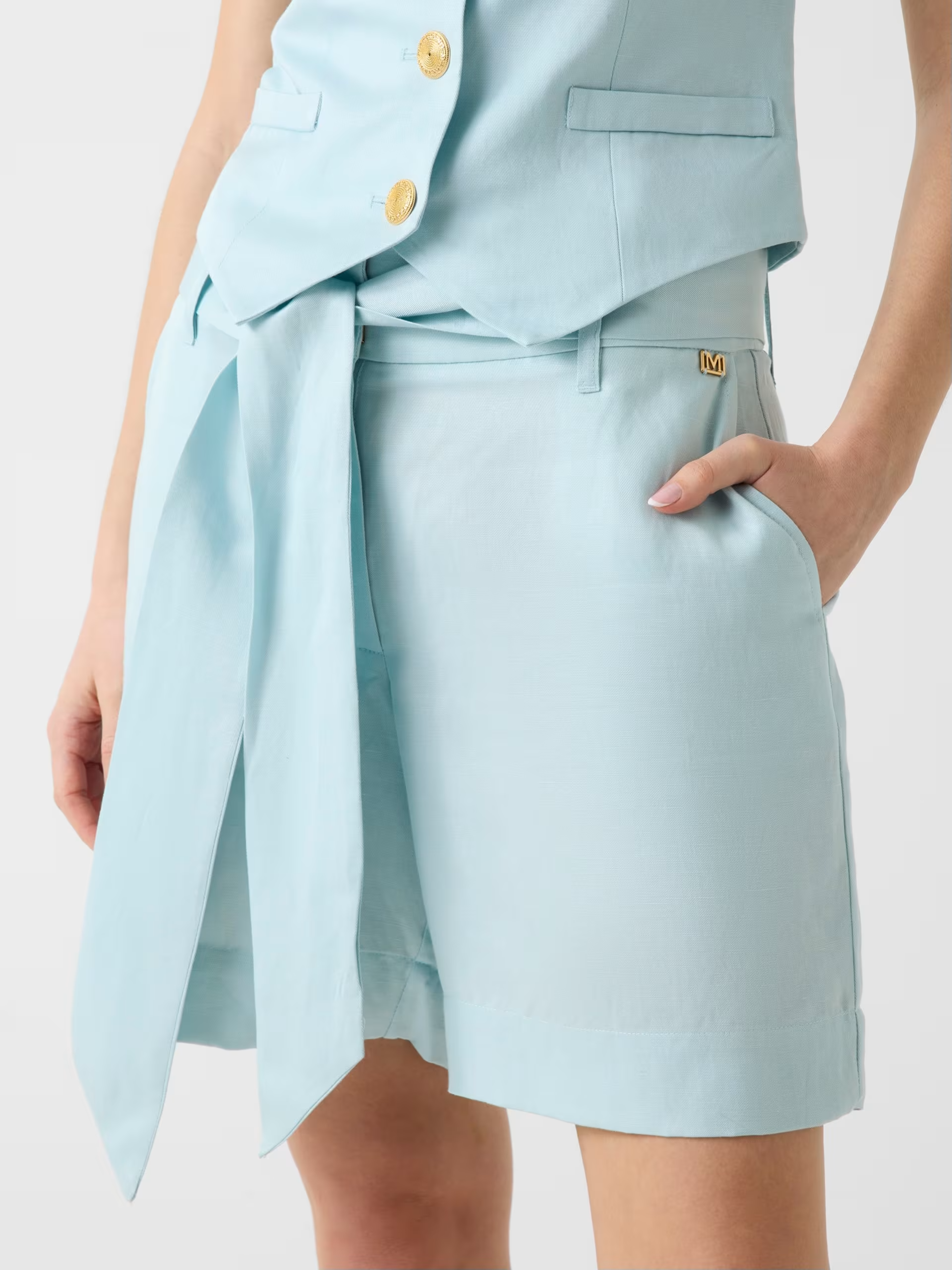 Calções em Linho JANE Azul - Guess Marciano  2