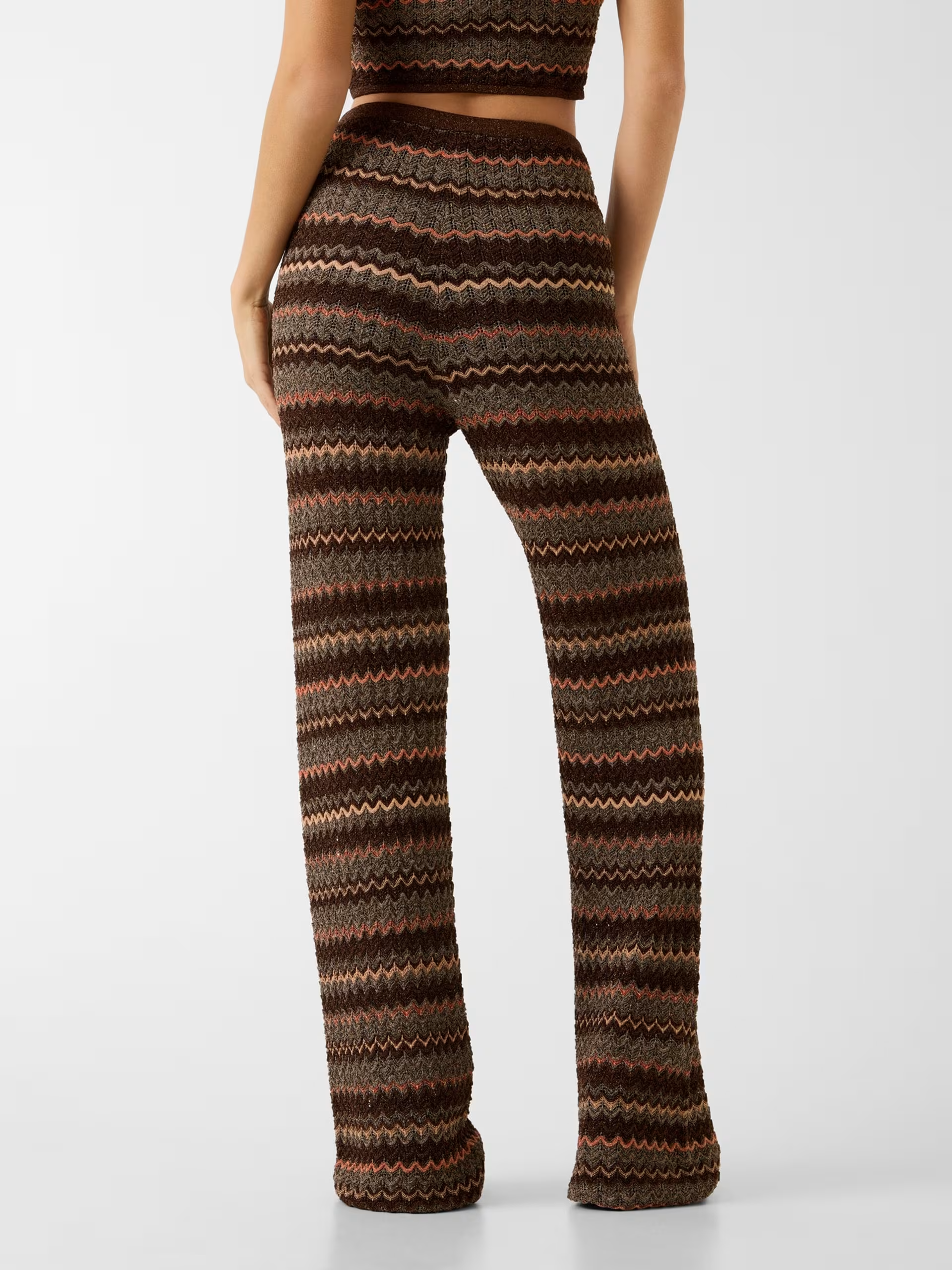 Calças Tricô SUKI Lurex Castanho - Guess Marciano 4