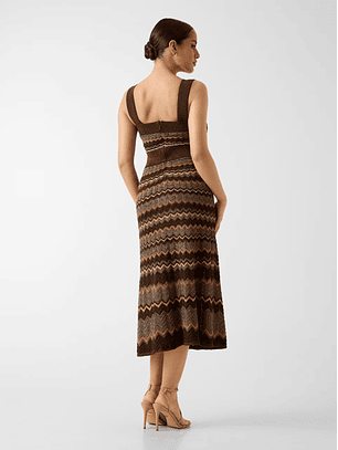 Vestido Tricô SUKI Lurex Castanho - Guess