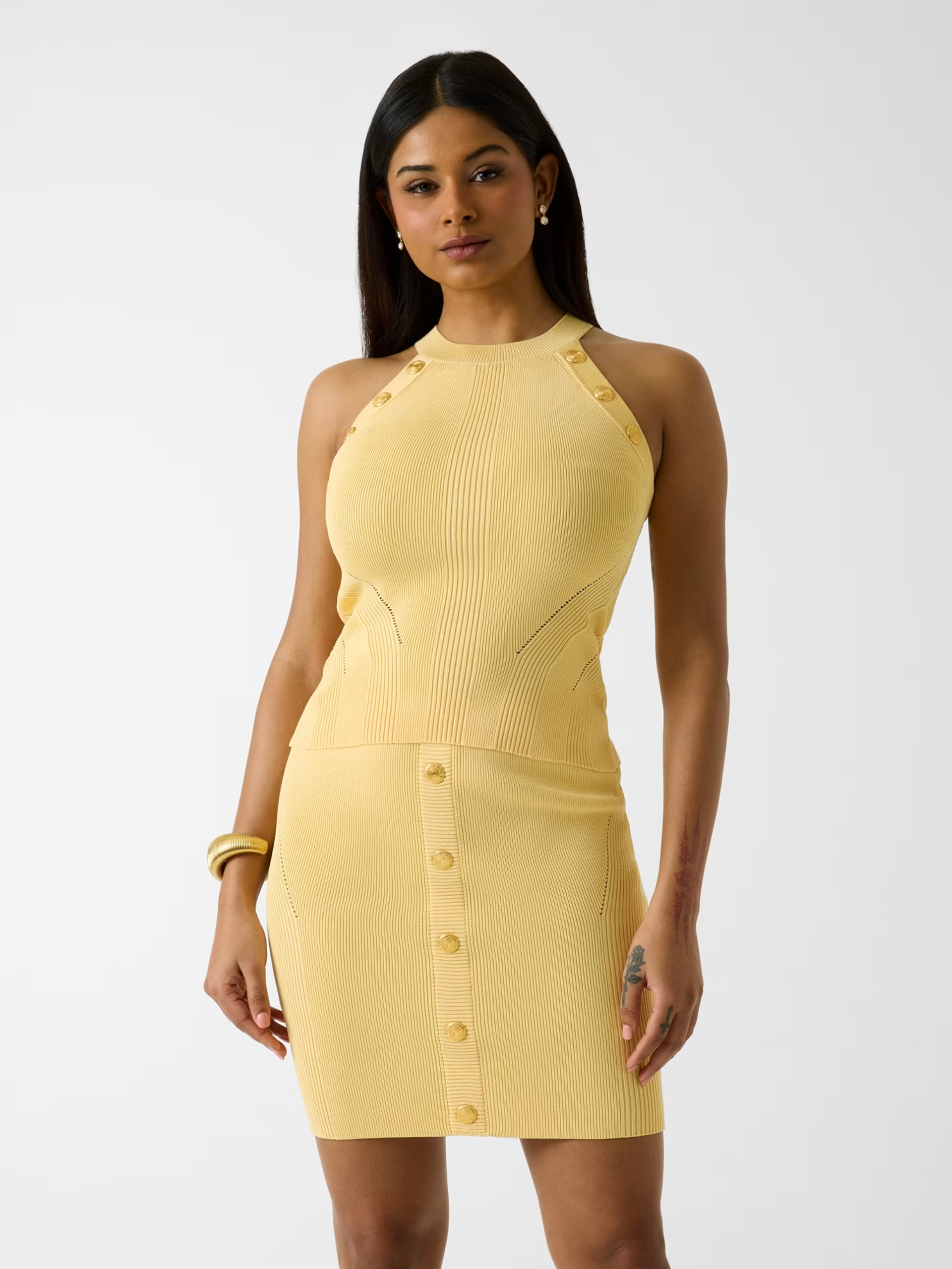 Top de Cavas Canelado LOLI Amarelo - Guess Marciano  2