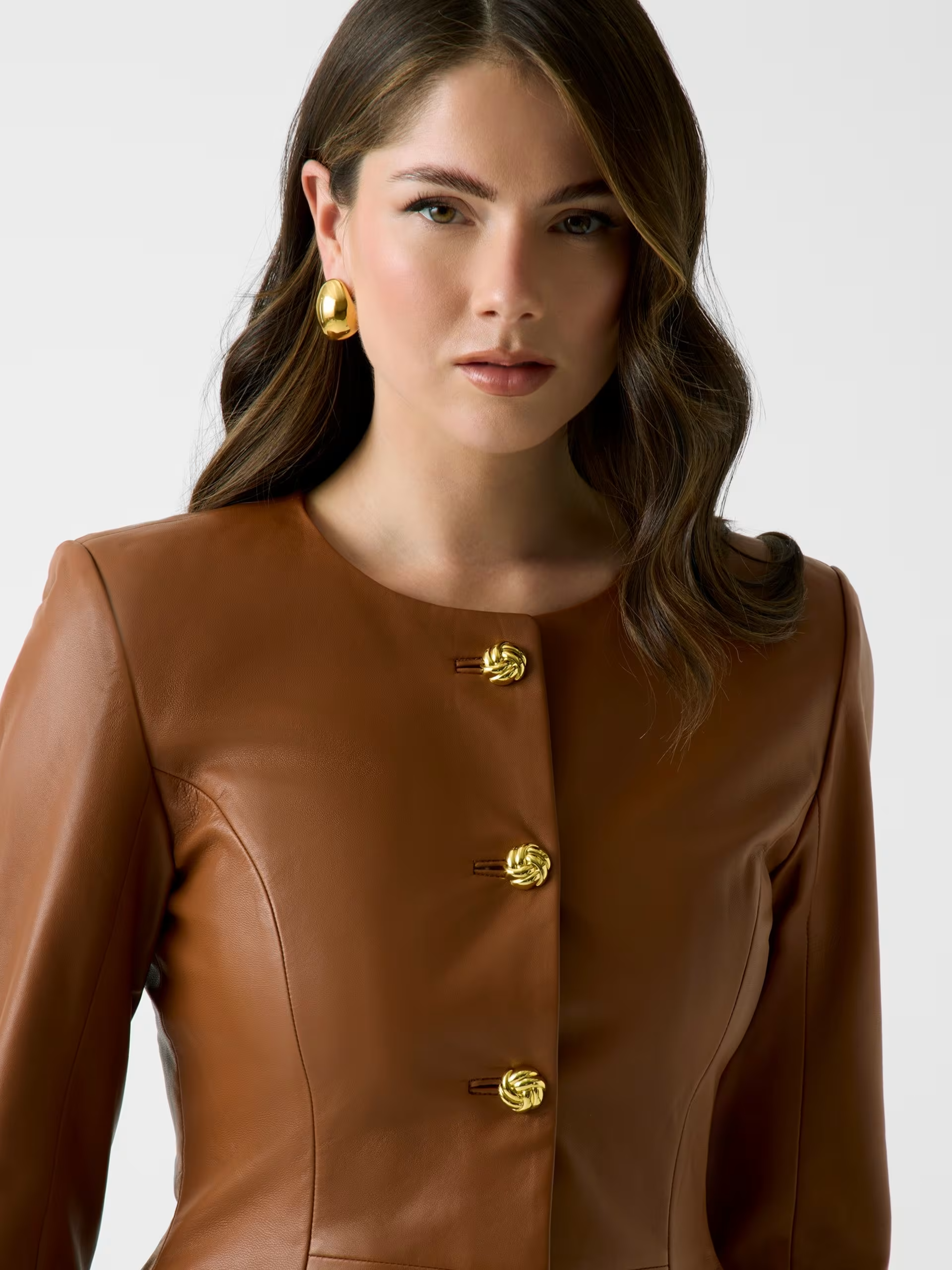 Casaco em Pele CARA Camel - Guess Marciano  2