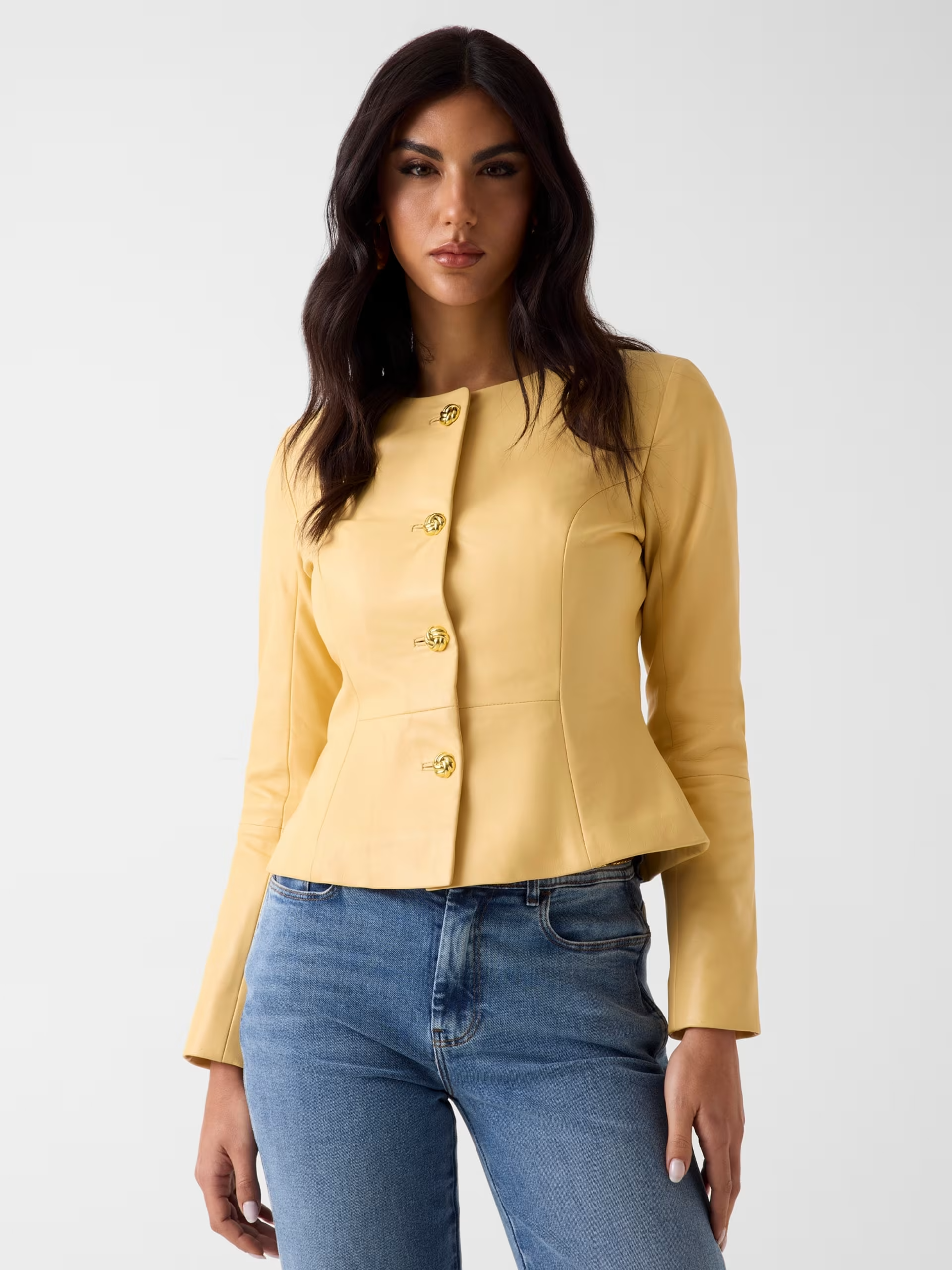 Casaco em Pele CARA Amarelo - Guess Marciano  1