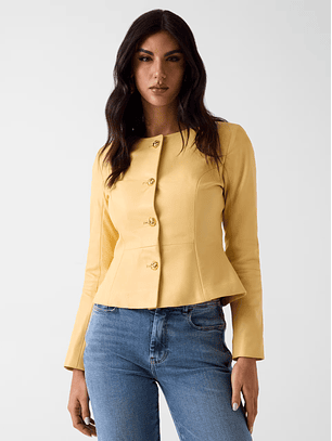 Casaco em Pele CARA Amarelo - Guess Marciano 