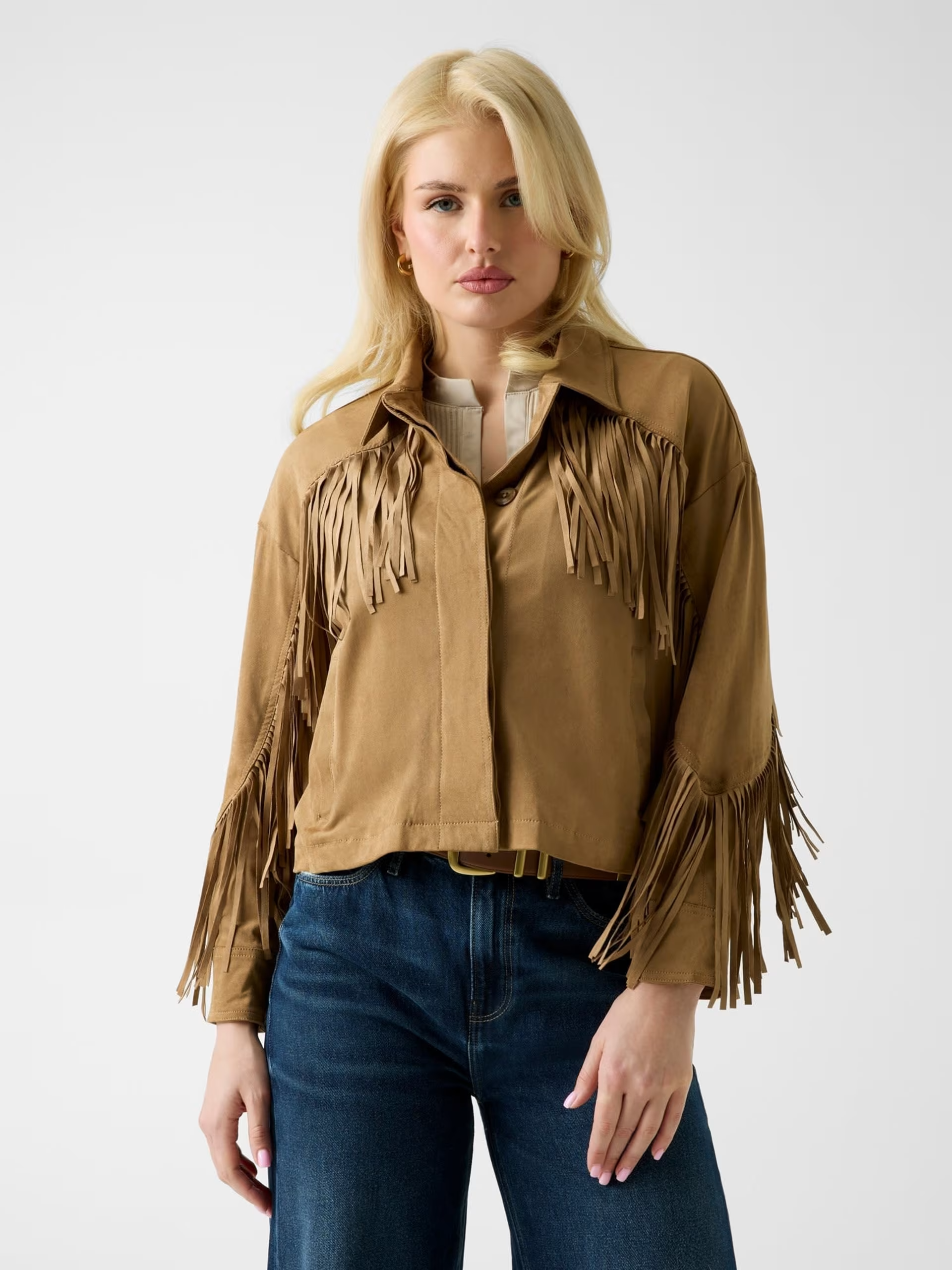 Casaco com Franjas IBBY Camel - Guess  2