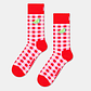 Meias Gingham Lime Vermelho - Happy Socks  - thumbnail 1