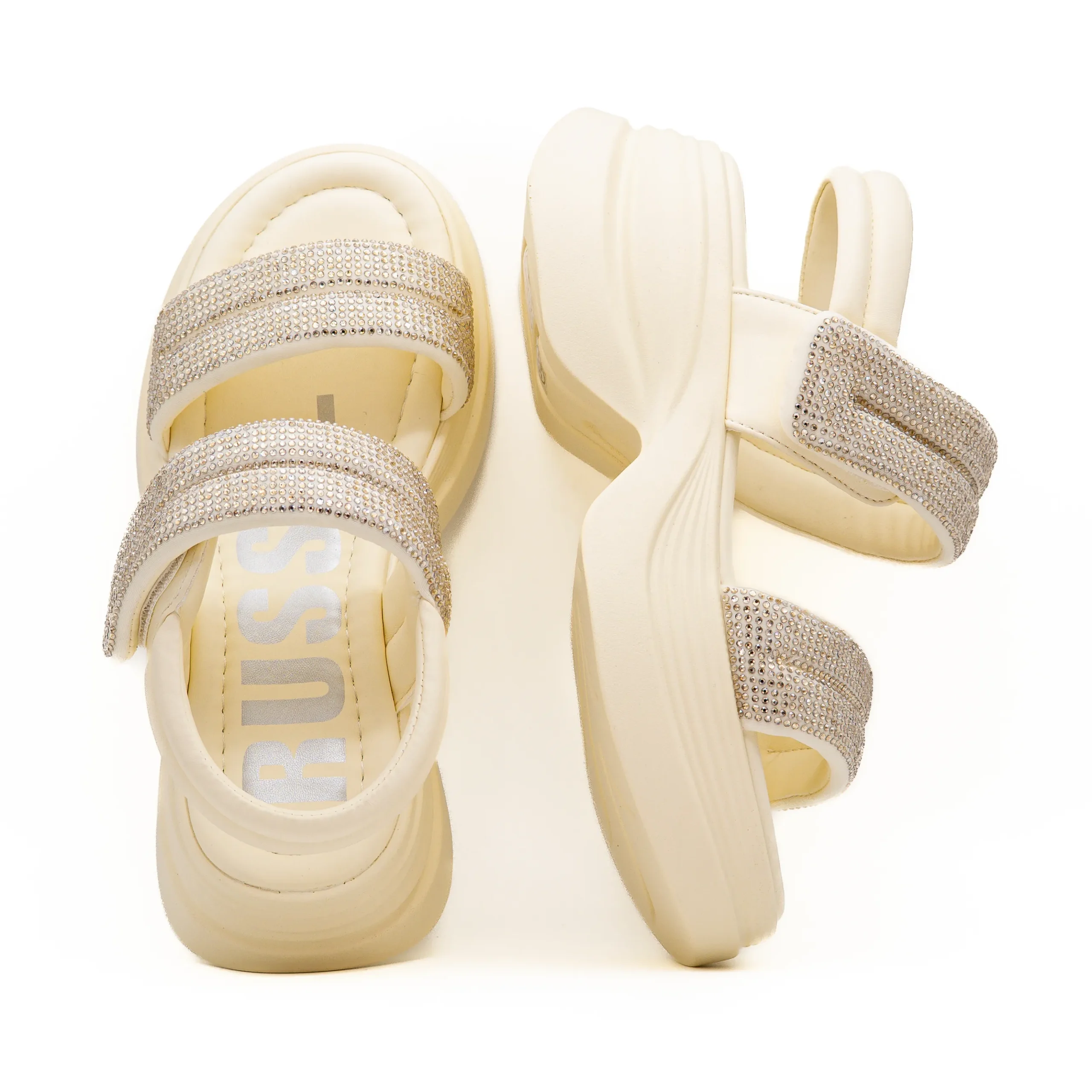 Sandália LEA Plataforma em Strass Bege - Russel Matos 4