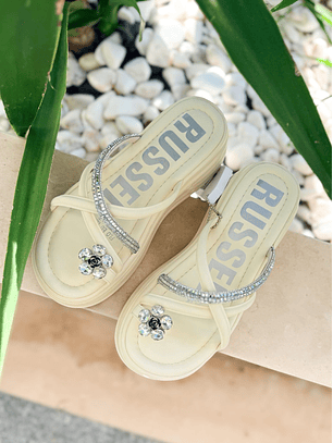 Chinelo Plataforma FLO Branco - Russel Matos 