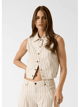 Colete Riscas Bege - Guess Jeans