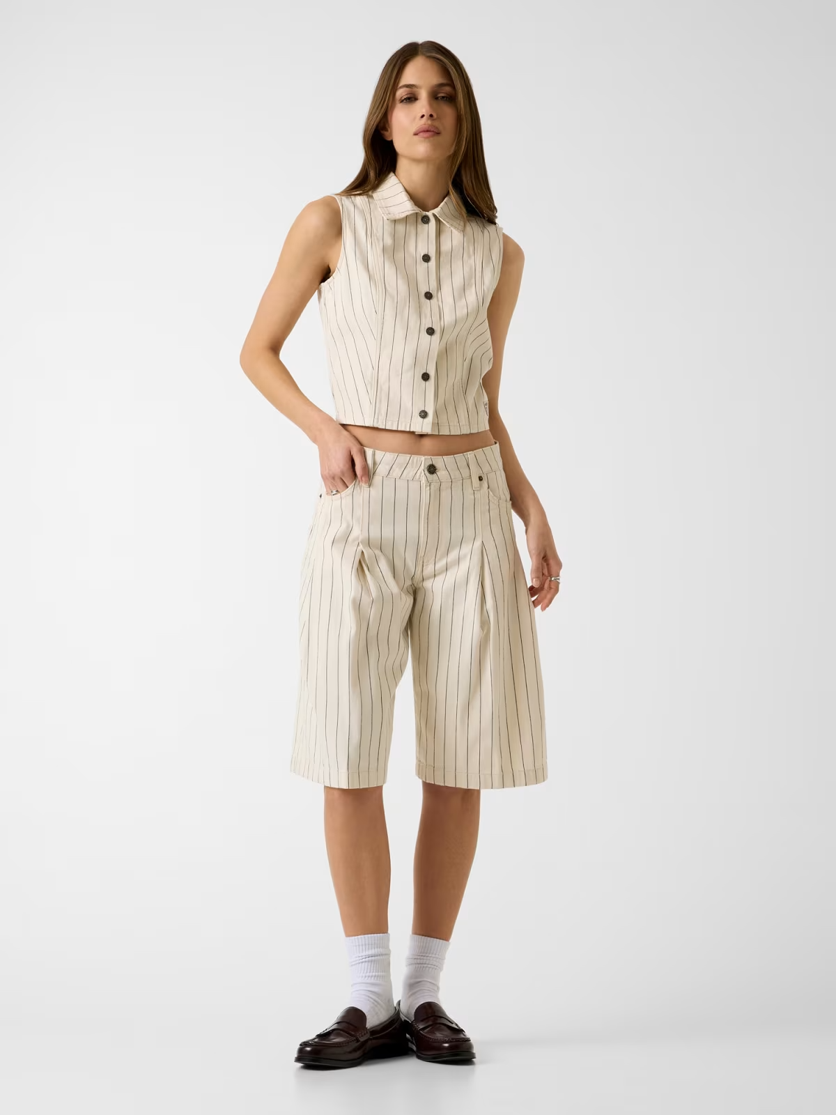 Colete Riscas Bege - Guess Jeans 2