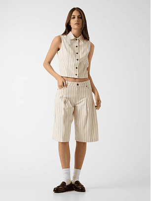 Colete Riscas Bege - Guess Jeans