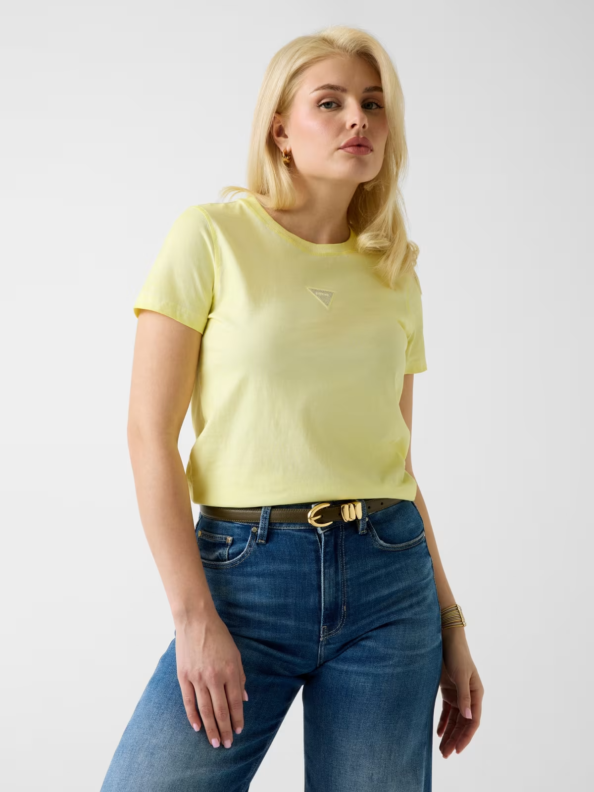 T-shirt com Lavagem Amarelo - Guess 1