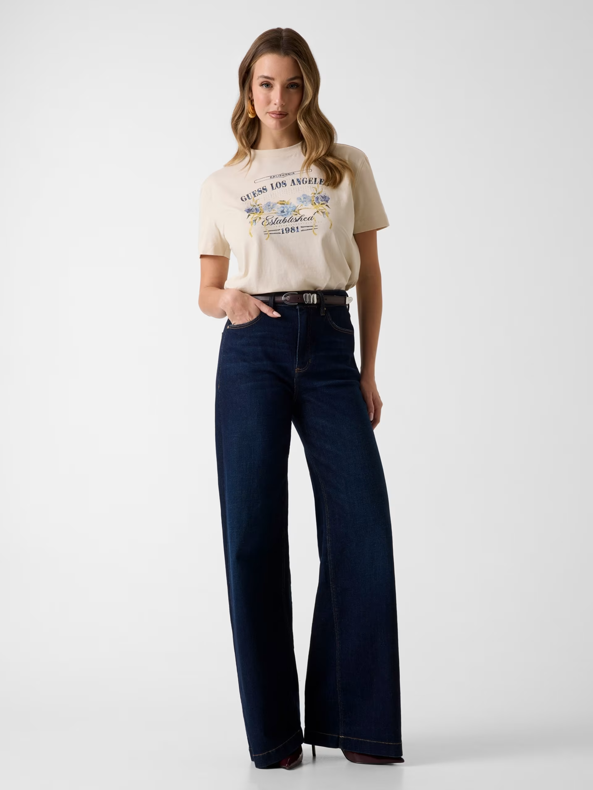 T-shirt Flores Bege - Guess 3