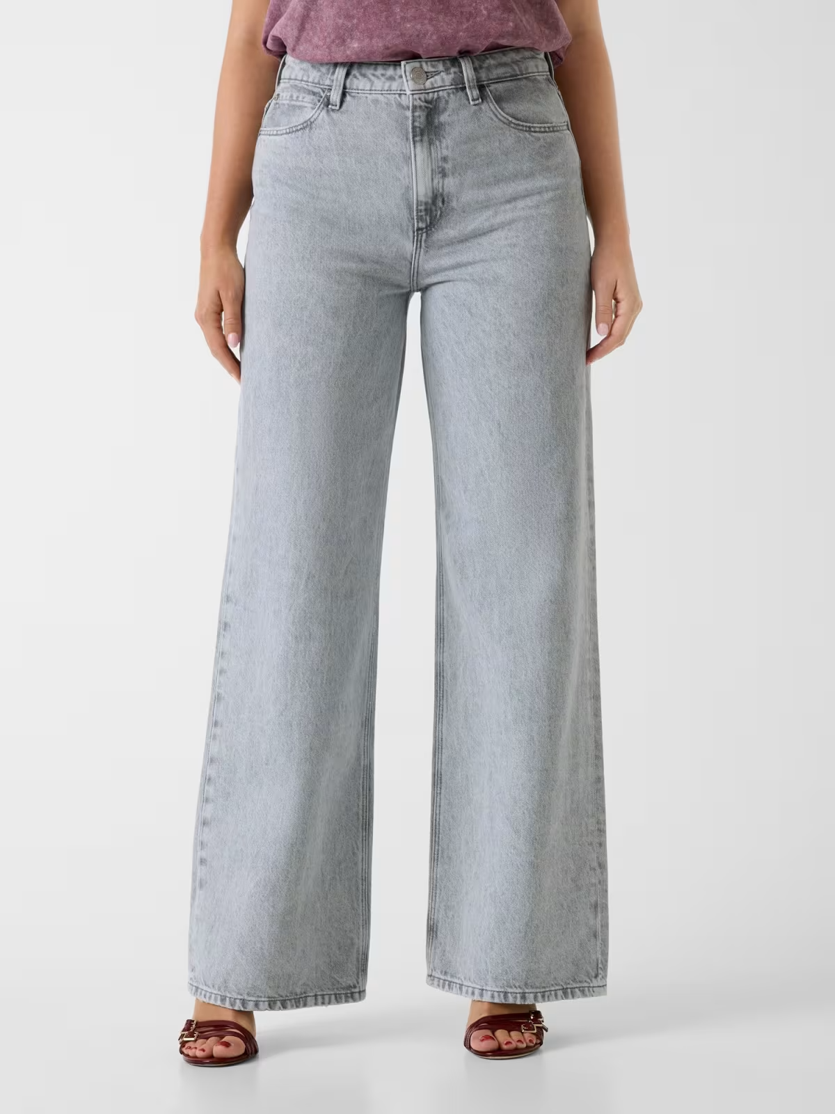 Calças Wide Leg Cinza - Guess 1