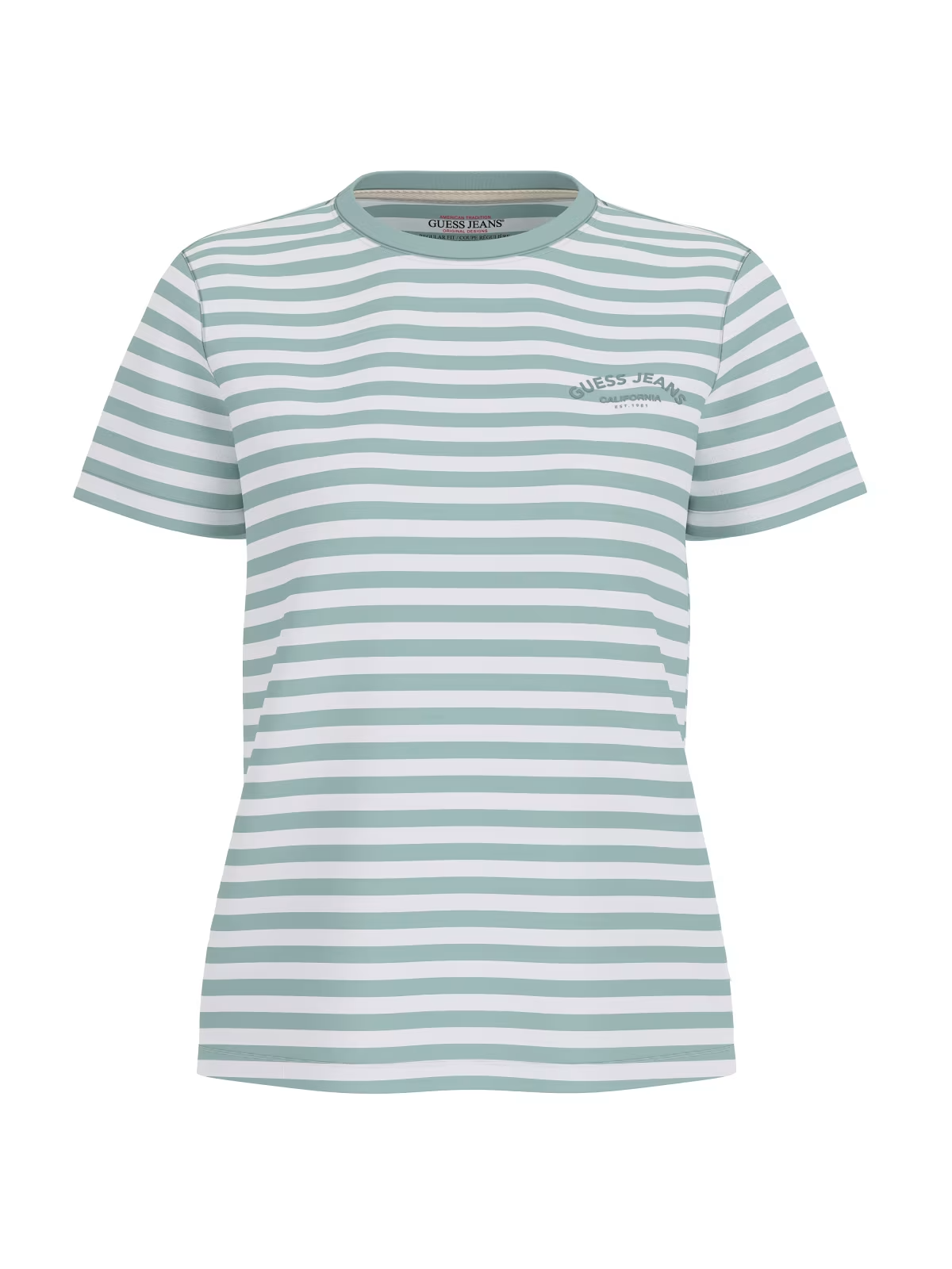 T-shirt Riscas Verde e Branco - Guess Jeans 5