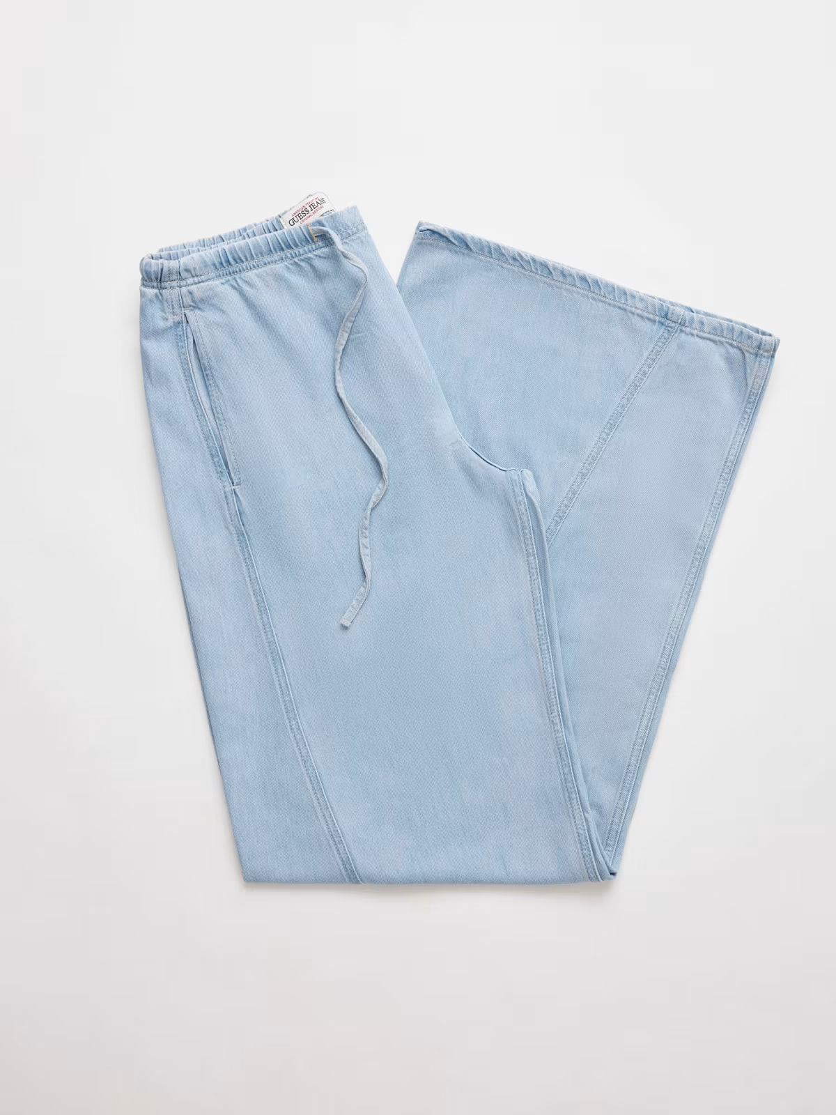 Calças Largas com Cós de Atilho Ganga Clara - Guess Jeans 4