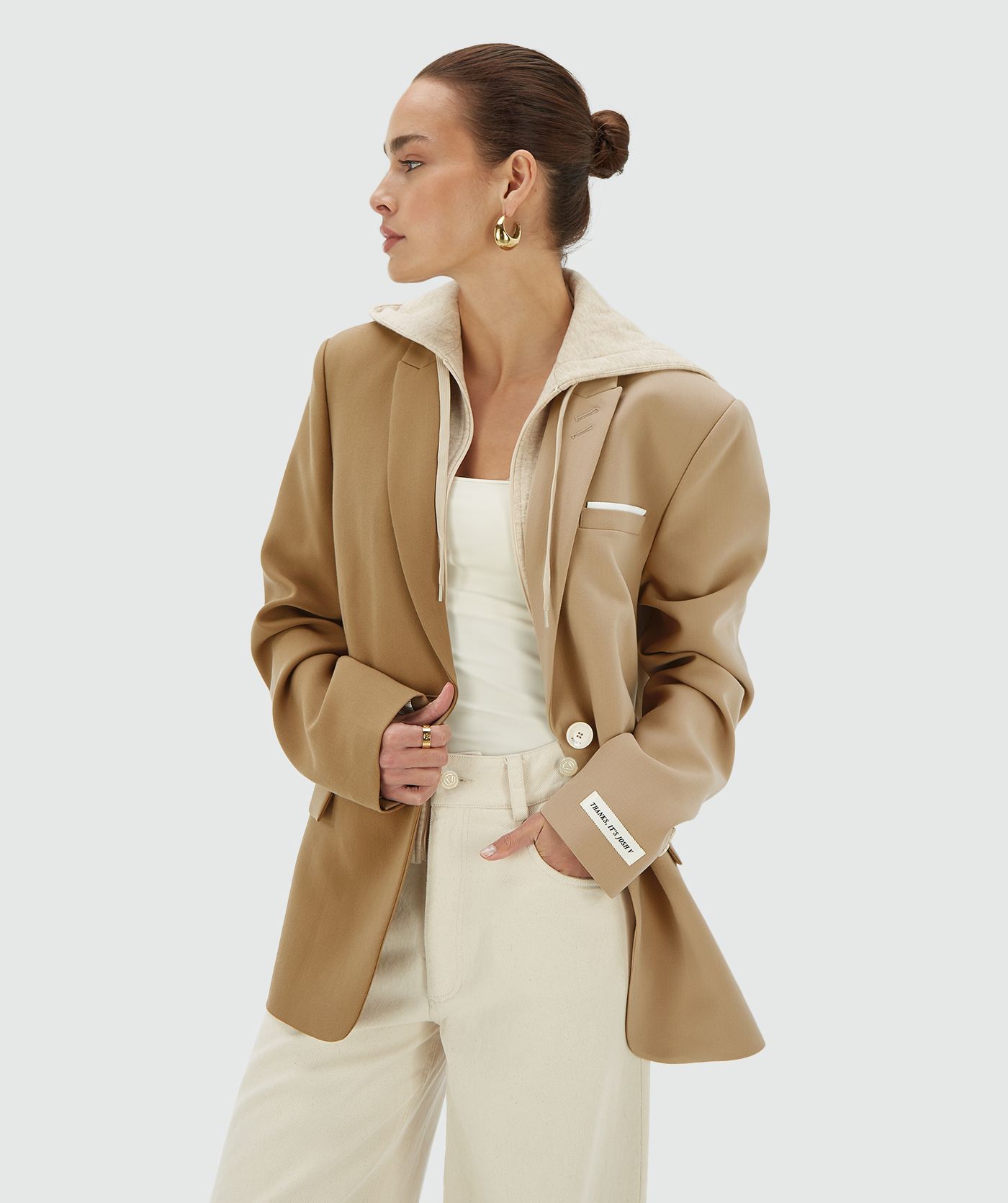 Blazer SUUS HOODI Bicolor Bege - Josh V 2