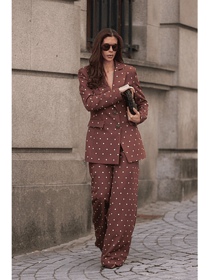 Blazer Bolas Castanho e Branco - SAHOCO