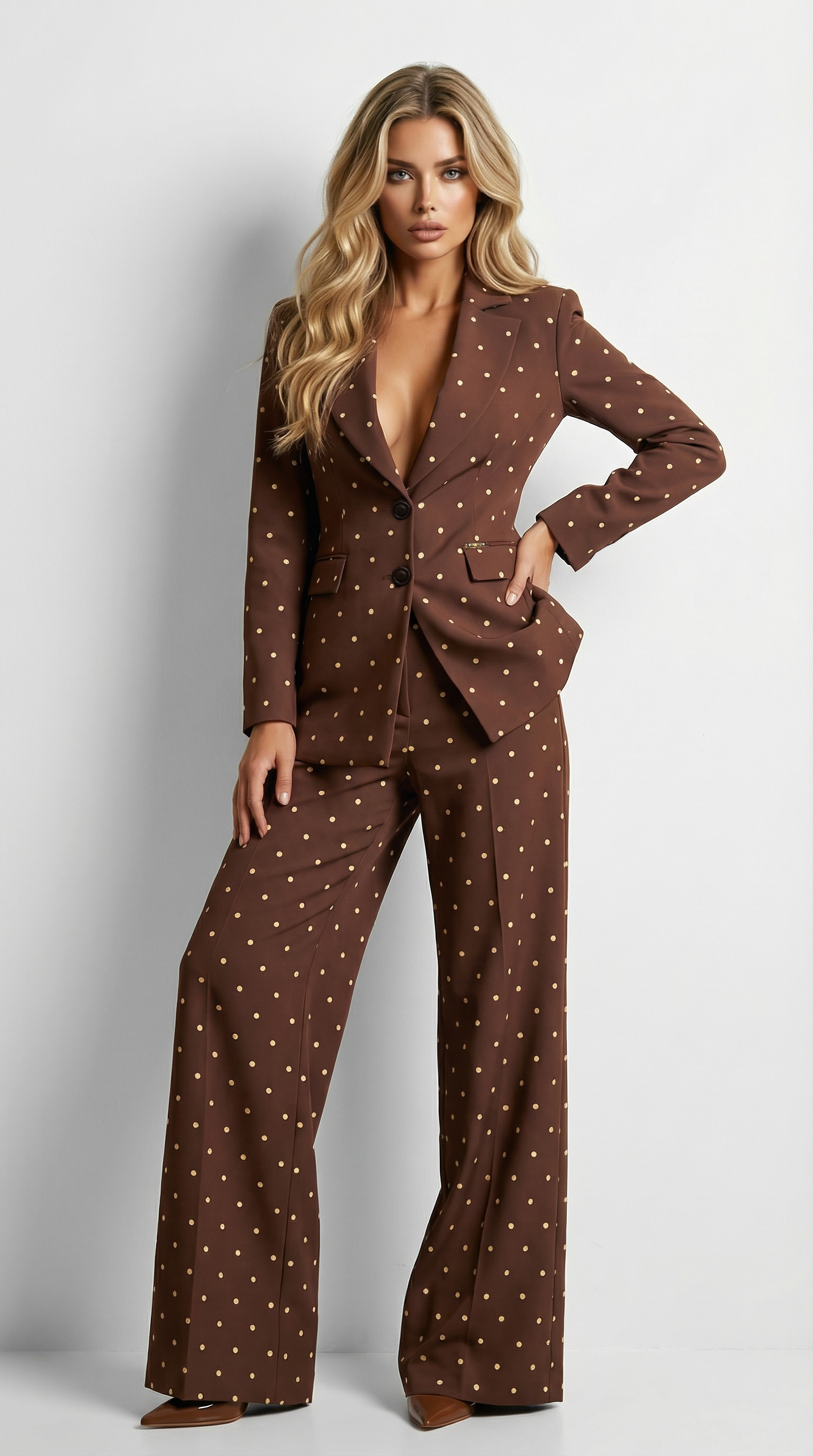 Calças Bolas Castanho Branco - SAHOCO  4