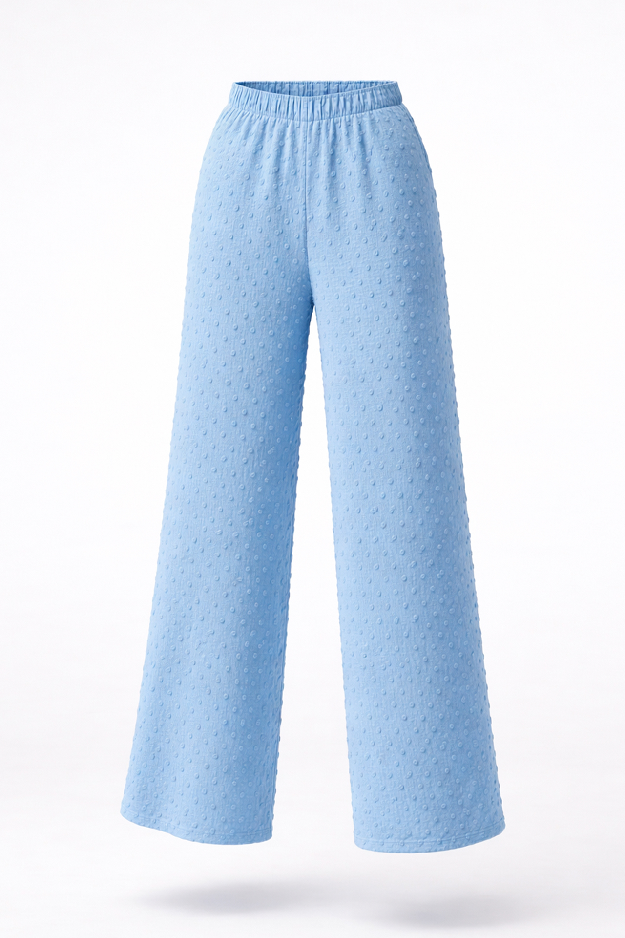 Calças Largas Tecido Texturizado Azul - SAHOCO 1