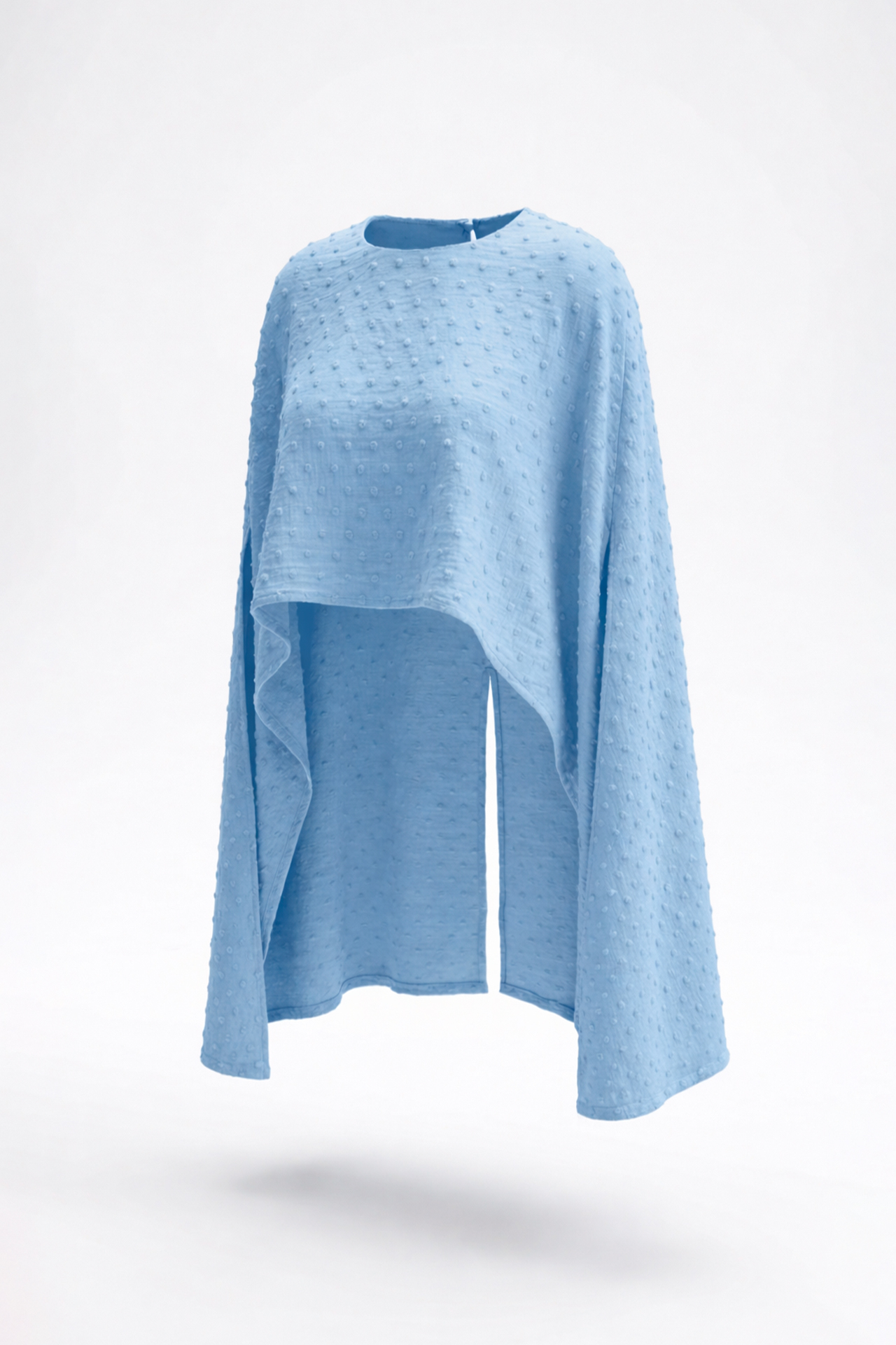 Blusa Capa em Tecido Texturizado Azul - SAHOCO 4