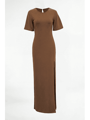 Vestido Comprido com Colar Castanho - SAHOCO