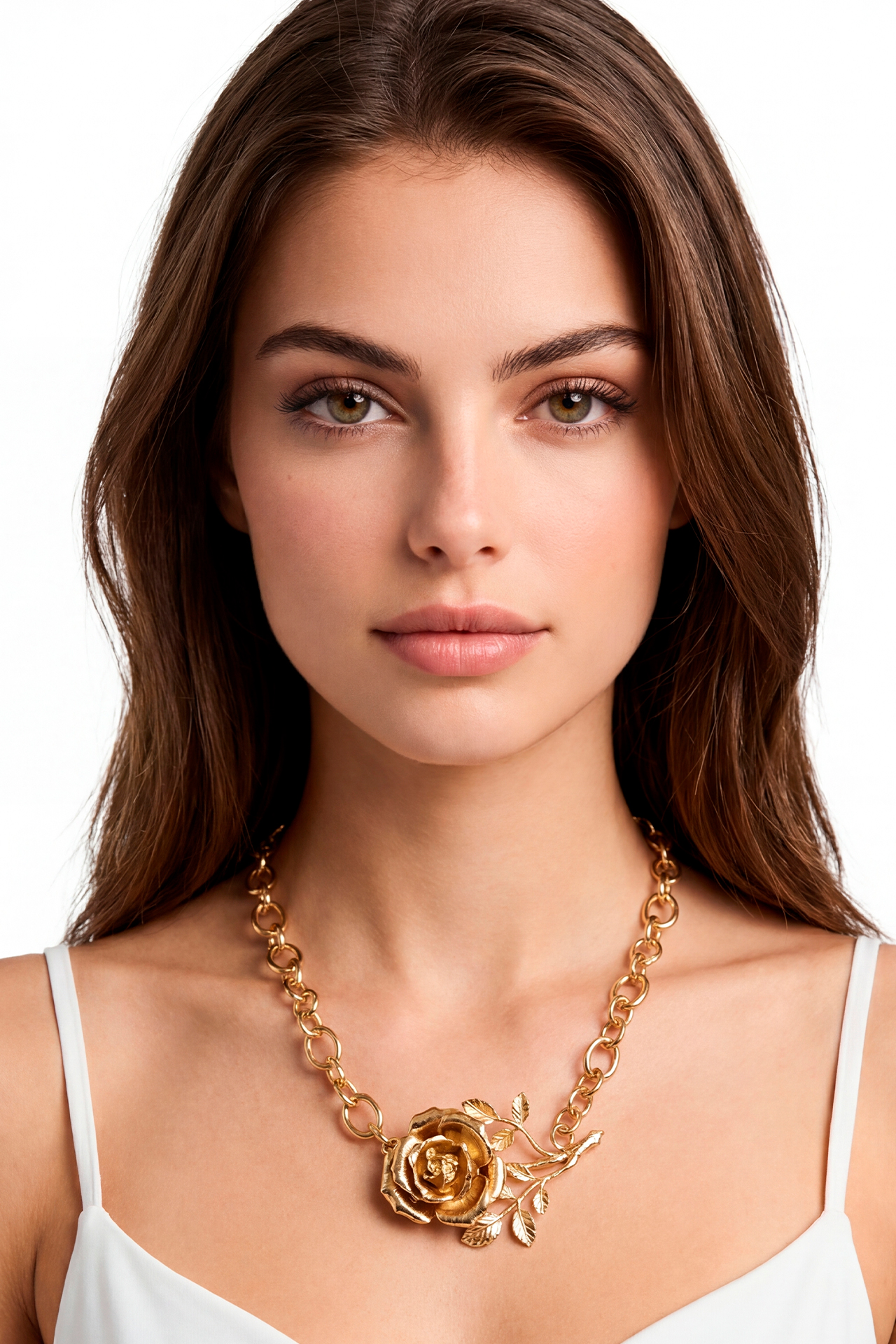 Colar com Rosa Dourado - SAHOCO  2