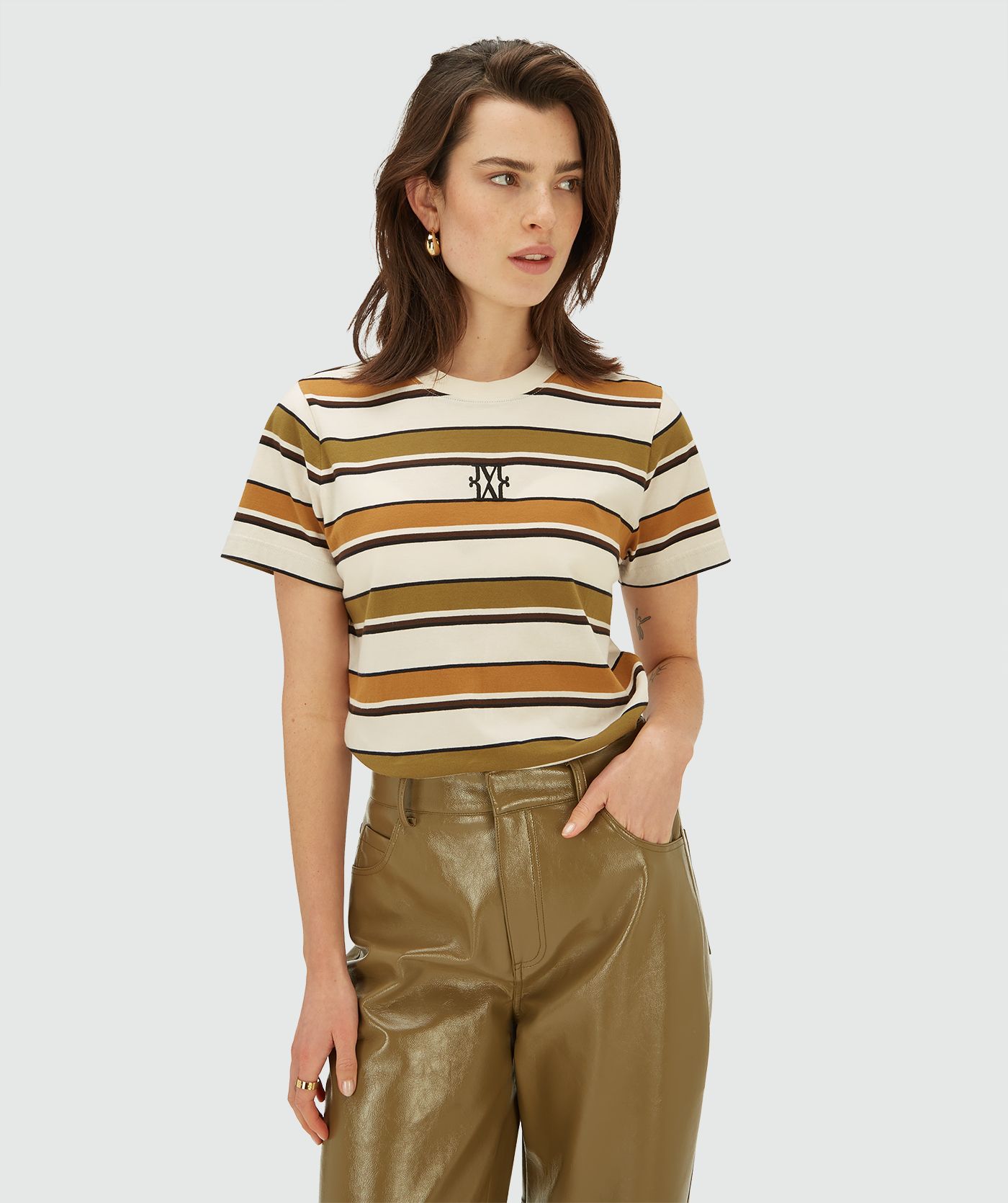 T-shirt DORIE Riscas Verde - Josh V  1