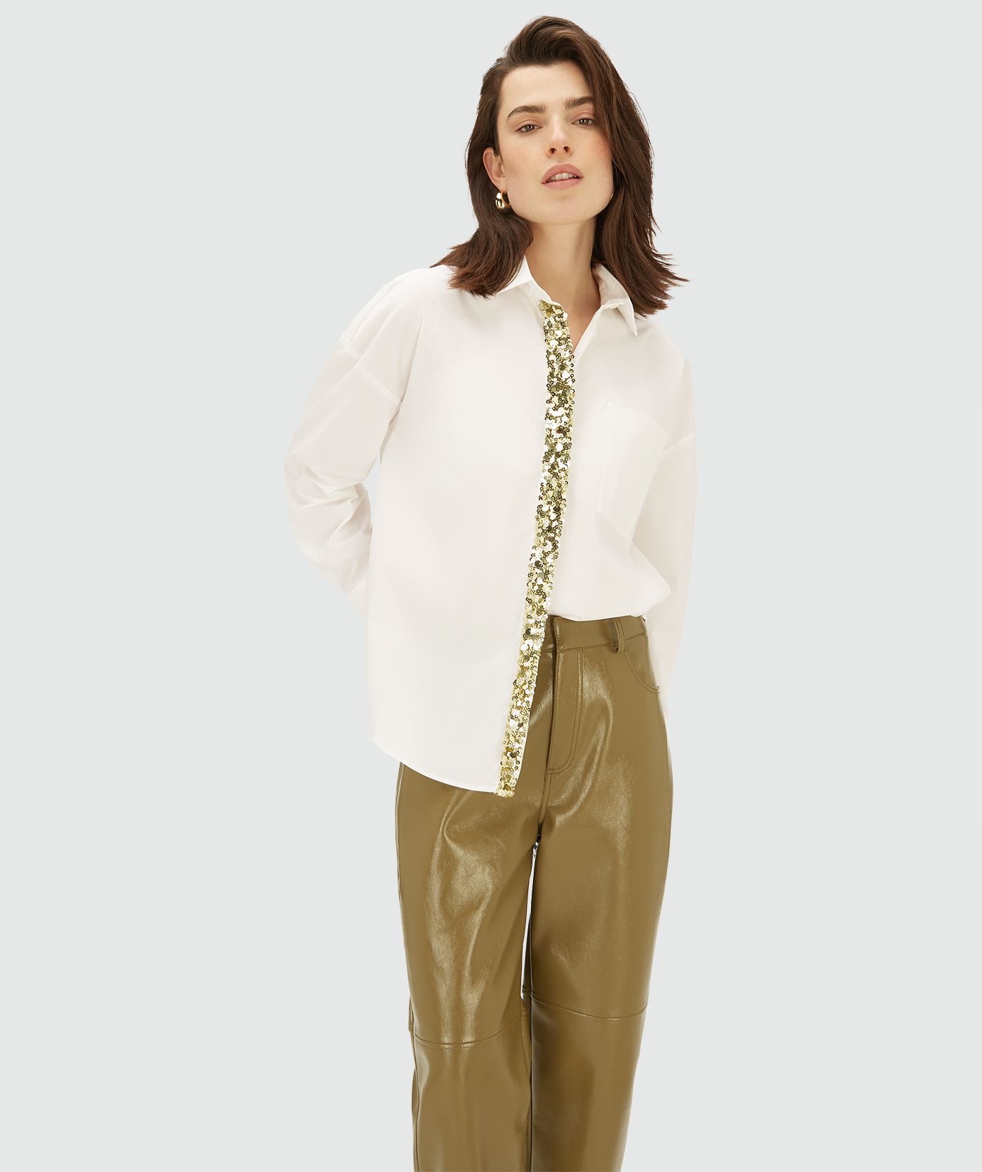 Camisa com Latejoulas CECILE Branco - Josh V 2