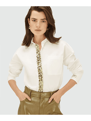 Camisa com Latejoulas CECILE Branco - Josh V