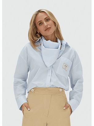 Camisa NEVEAH com Riscas e Lenço Azul - Josh V