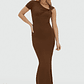 Vestido Canelado FAYLA Castanho - Josh V - vignette 1